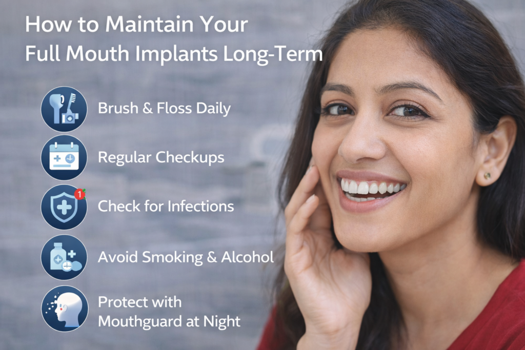 search full mouth implant maintenance by Dr. Swapanil Rachha.
