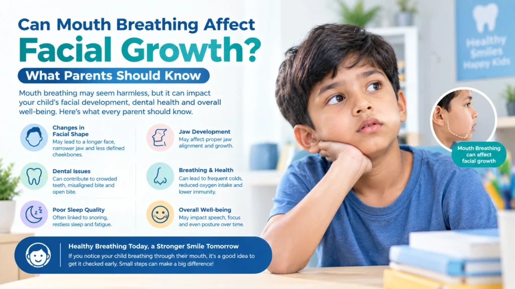 Young child sleeping with mouth open, showing signs of chronic mouth breathing habit.
