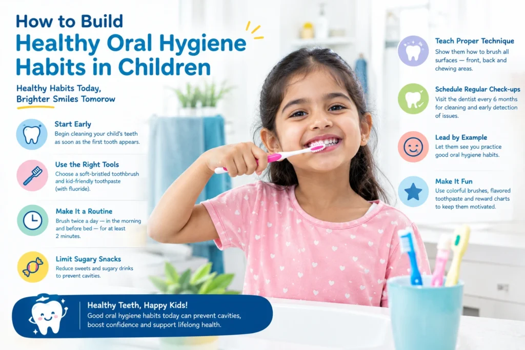 Child learning healthy brushing habits with Dr. Swapnil Rachha at Soulful Dental Care Pune